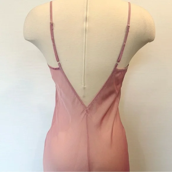 🌺SOLD🌺 Y2K Frederick’s of Hollywood Sheer Chiffon Lace Maxi Gown Slip Dress - Picture 7 of 9